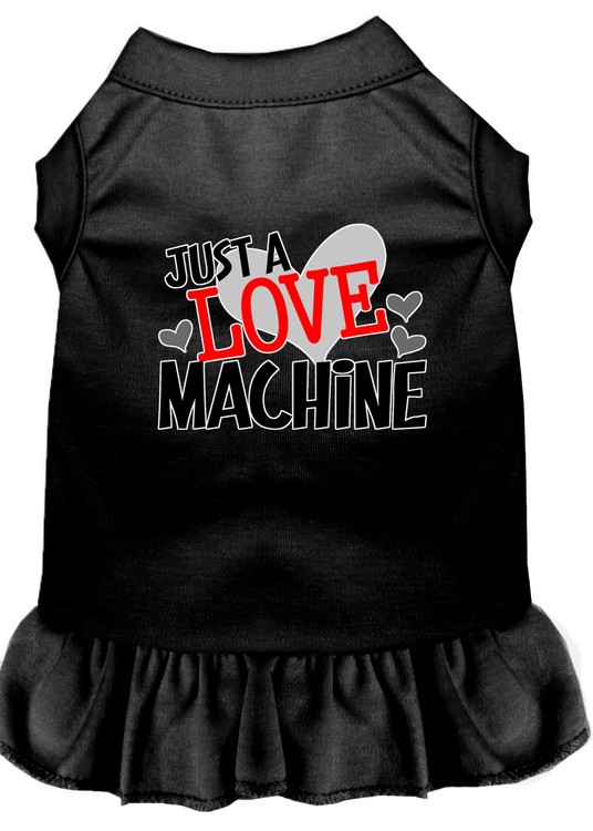 Love Machine Screen Print Dog Dress Black XS